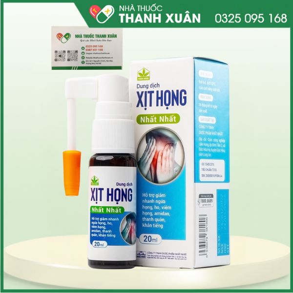 Xịt họng Nhất Nhất - Giúp giảm khan tiếng do viêm họng